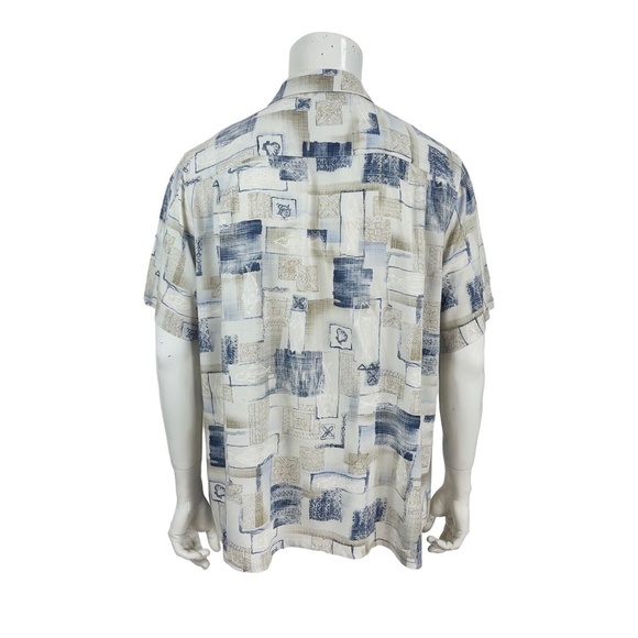 Batik Bay Camp Shirt Rayon Tropical Sea Life Fish Scallop Shells Non Tuck Men XL - Picture 9 of 10